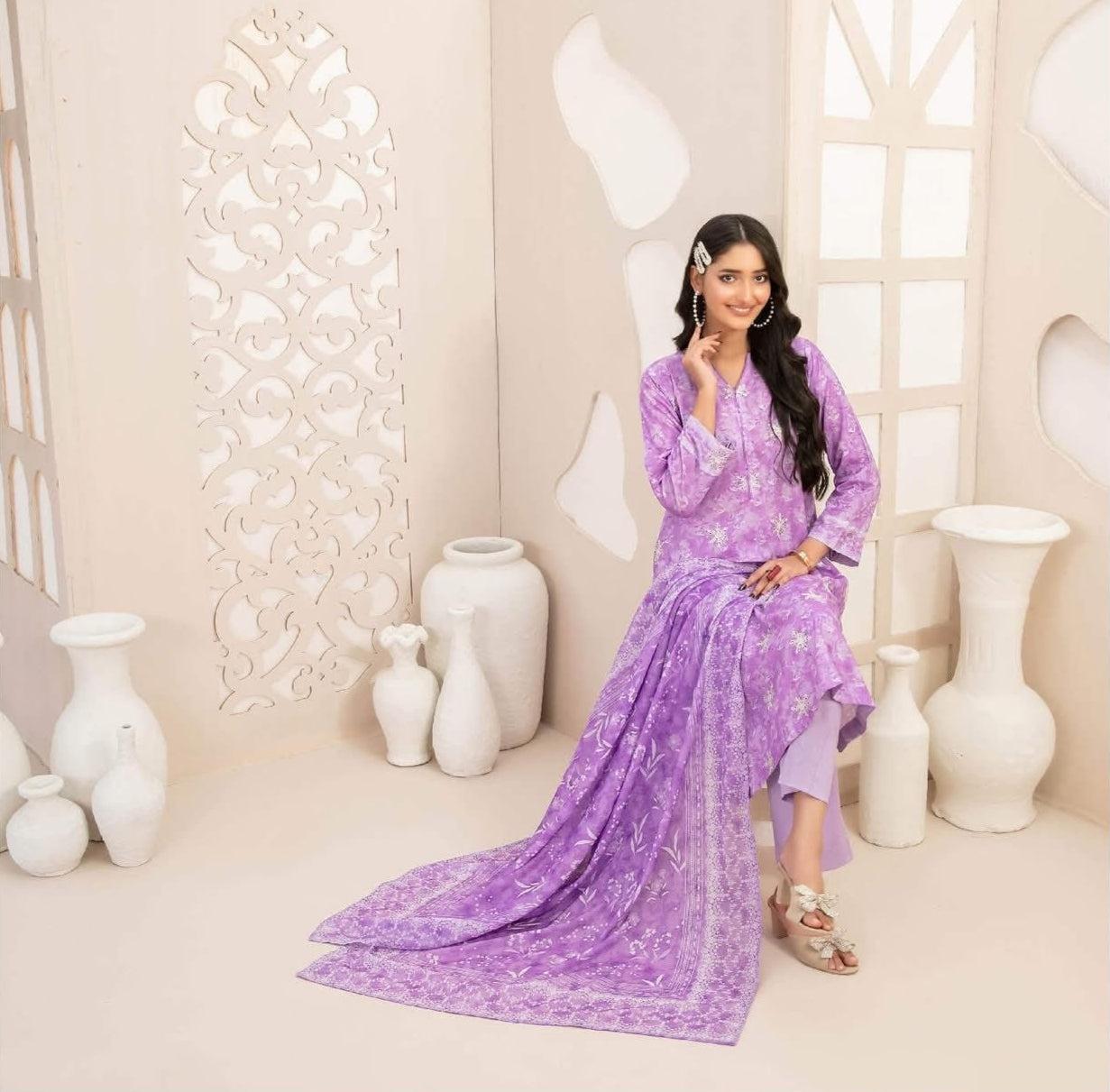 D - 4116 - Seerat booti embroidered collection