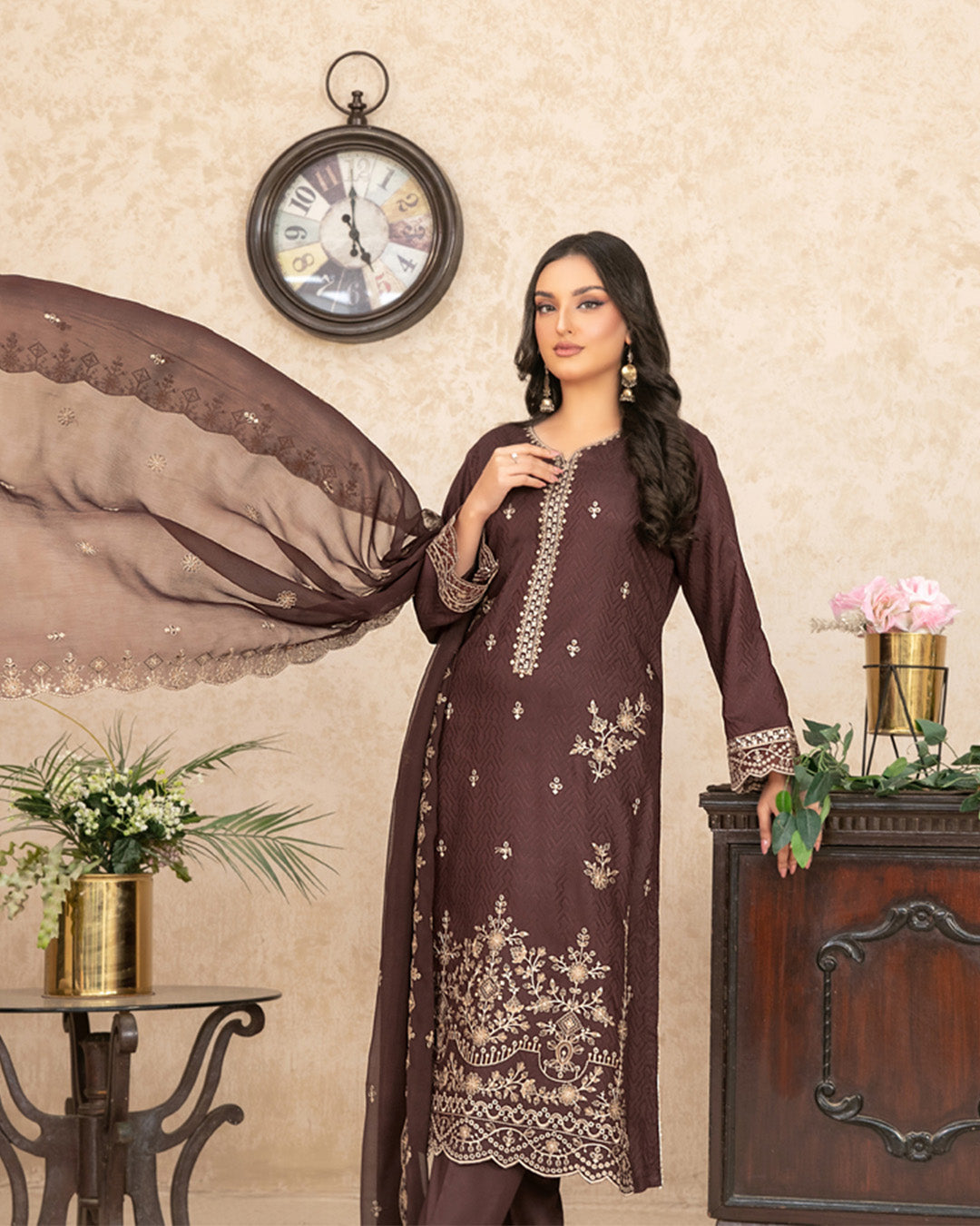 -Nurguz-  Un-Stitched Embroidered Viscose Jacquard suit for women
