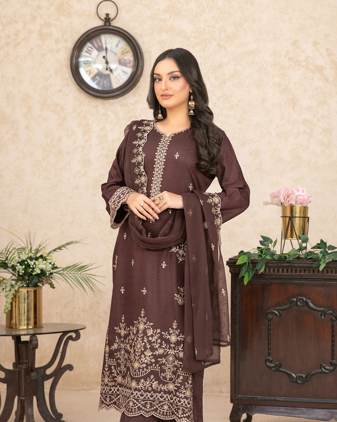 -Nurguz-  Un-Stitched Embroidered Viscose Jacquard suit for women