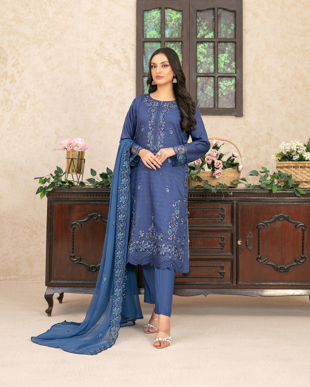 -Nurguz-  Un-Stitched Embroidered Viscose Jacquard suit for women