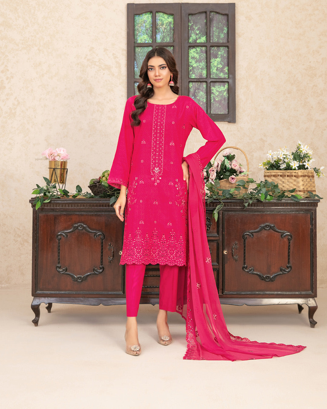 -Nurguz-  Un-Stitched Embroidered Viscose Jacquard suit for women