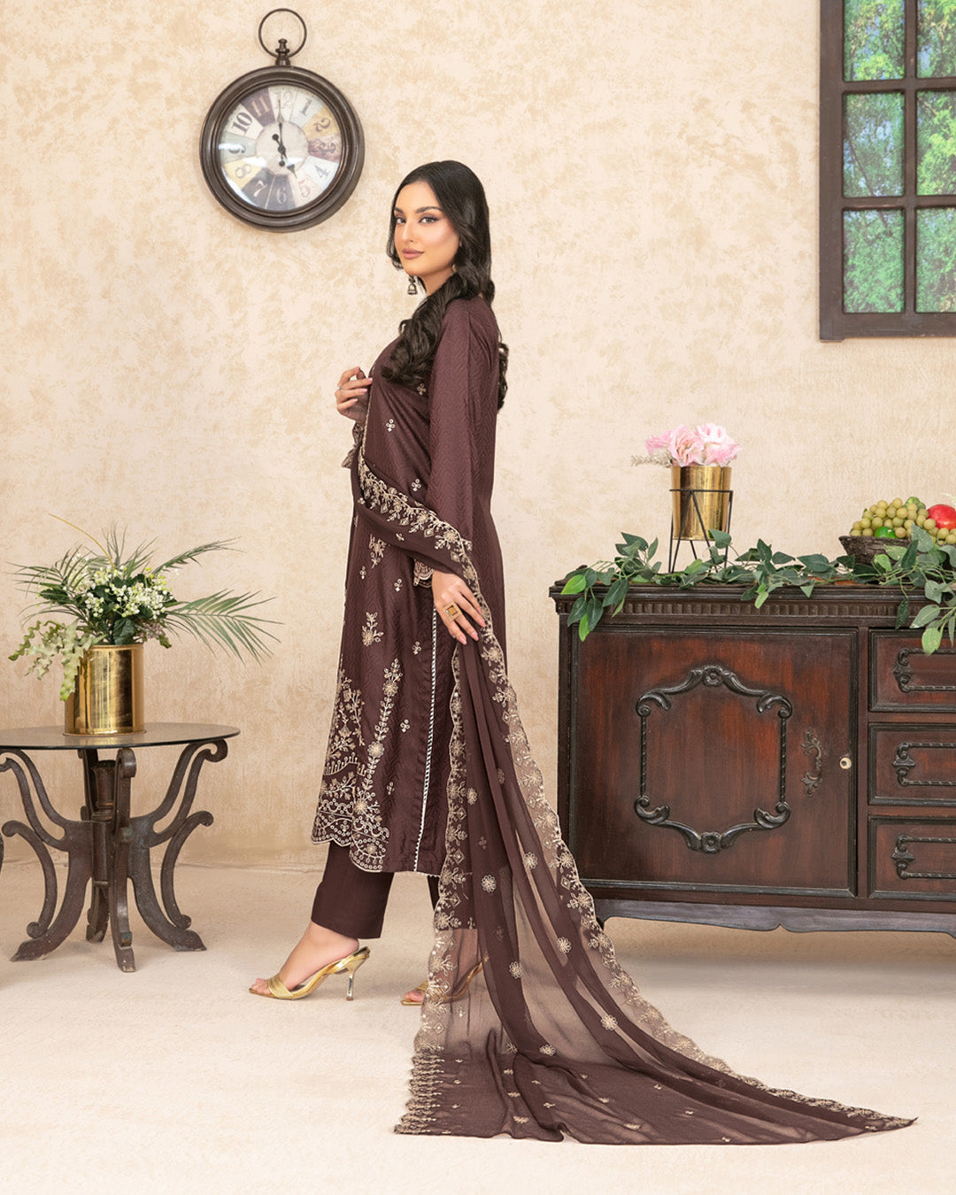 -Nurguz-  Un-Stitched Embroidered Viscose Jacquard suit for women