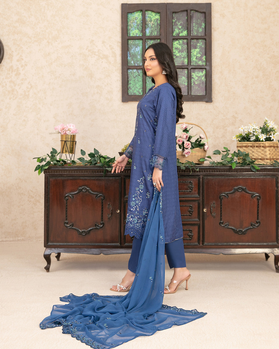 -Nurguz-  Un-Stitched Embroidered Viscose Jacquard suit for women