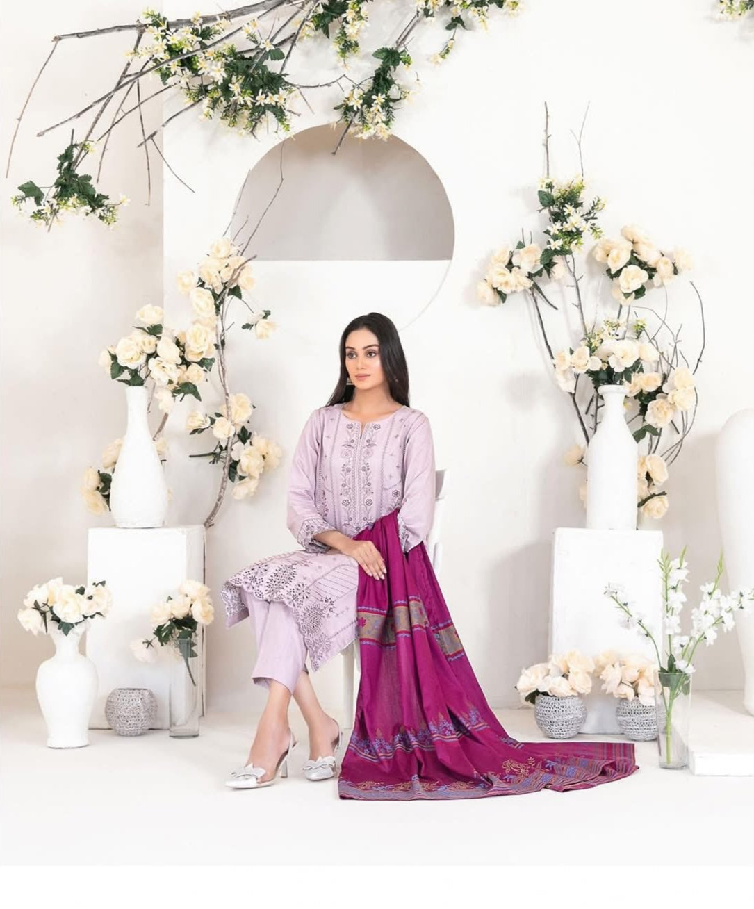 Yumna - Tawakkal -  Unstitched Embroidered Viscose Jacquard suit for women