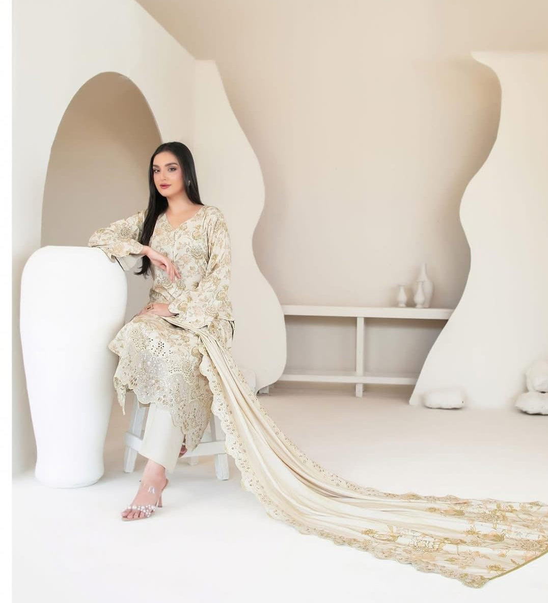 Muskan - Tawakkal - Unstitched Embroidered Digital Printed Staple suit for women