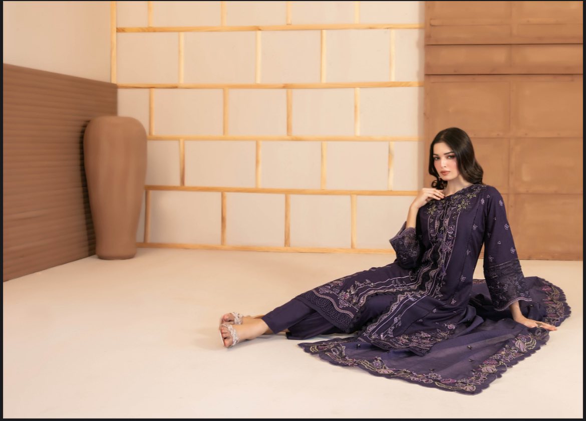 Mahani - Tawakkal -  Semi-Stitched Fancy Embroidered Viscose Cross Slub suit for women