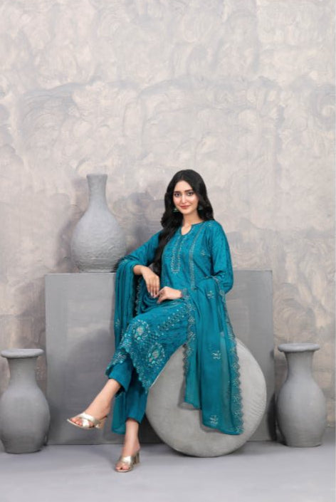 Nafyssah - Tawakkal -  Unstitched Embroidered Viscose Jacquard suit for women