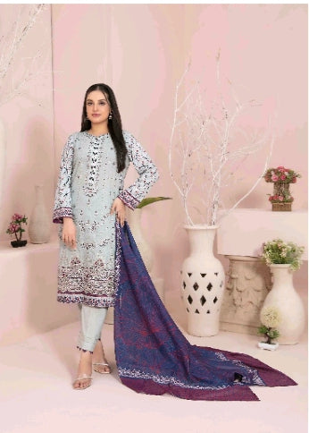 D - 2902 - Sevil - Un-Stitched Embroidered Digital Printed Lawn suit for women