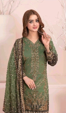 D - 2895 - Sevil -  Un-Stitched Embroidered Digital Printed Lawn suit for women