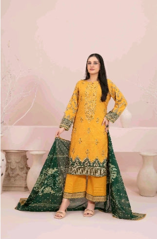D - 2892 - Sevil - Un-Stitched Embroidered Digital Printed Lawn suit for women