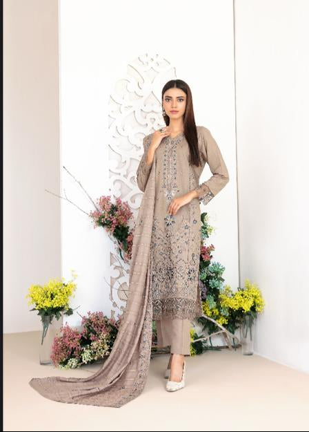 TAREEF - Tawakkal - Un-Stitched exclusive emboidered karandi suit for women