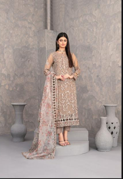 Dilkash - Tawakkal - semi-stich fancy heavy embroidered suit for women
