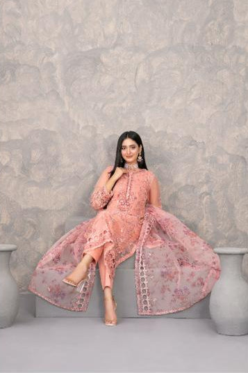 dilkash - Tawakkal - semi stich heavy fancy embroidered suit for women