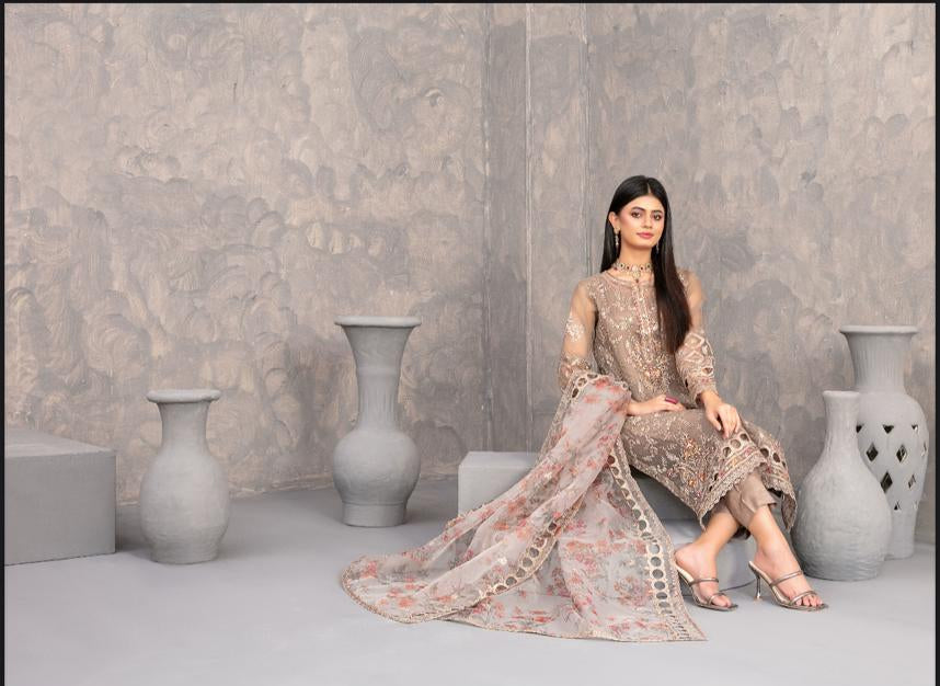 Dilkash - Tawakkal - semi-stich fancy heavy embroidered suit for women