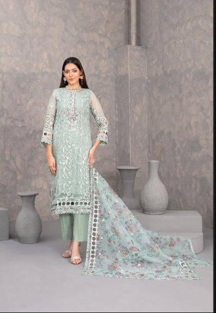 Dilkash - Tawakkal - semi stich fancy heavy embroidered organza suit for women